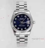 Swiss Clone Rolex Oyster Perpetual Datejust Watch 31mm Blue Dial Presidential Band